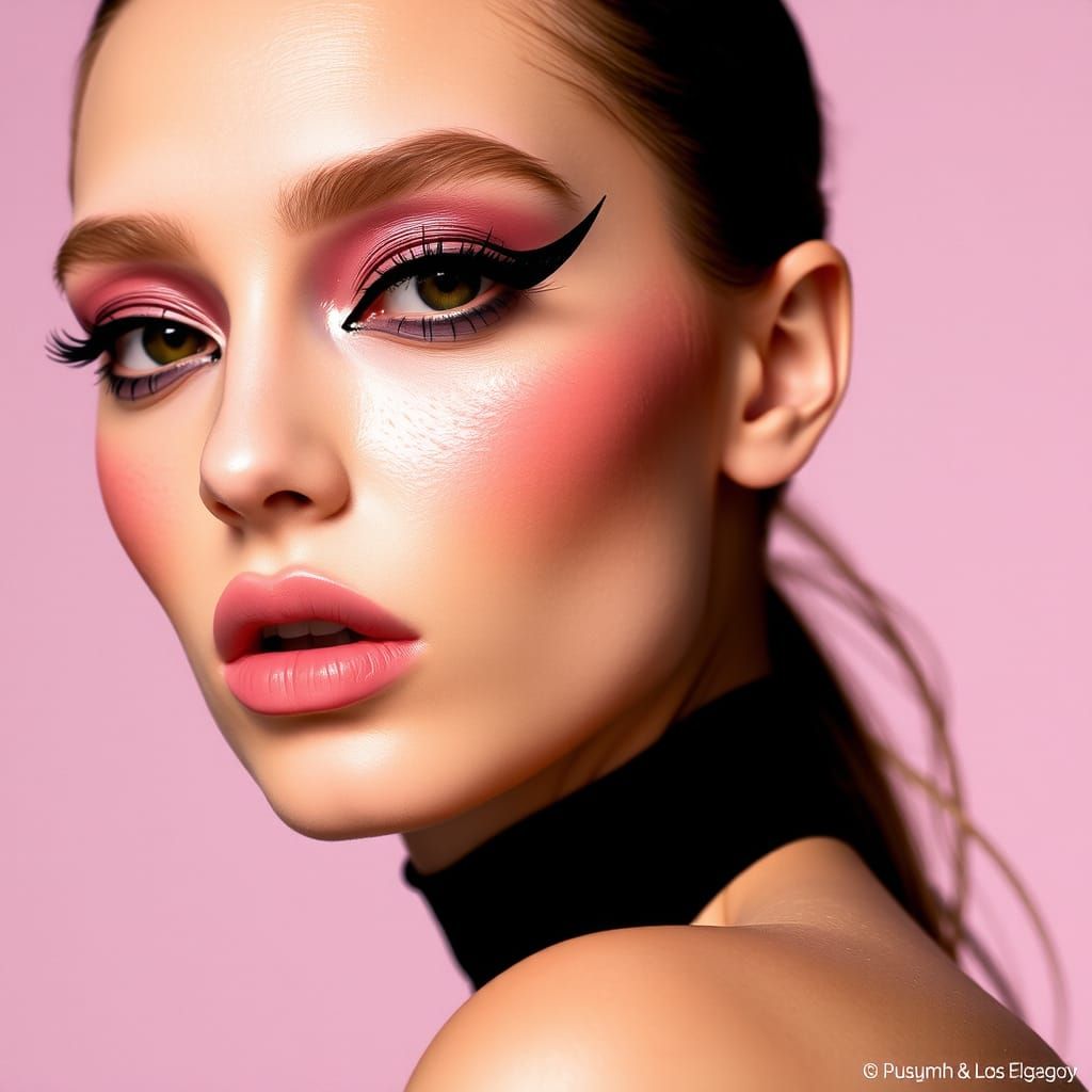 Model with Expert Makeup Artistry