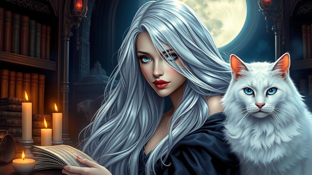 Ethereal Wizard Witch in Mystical Chamber