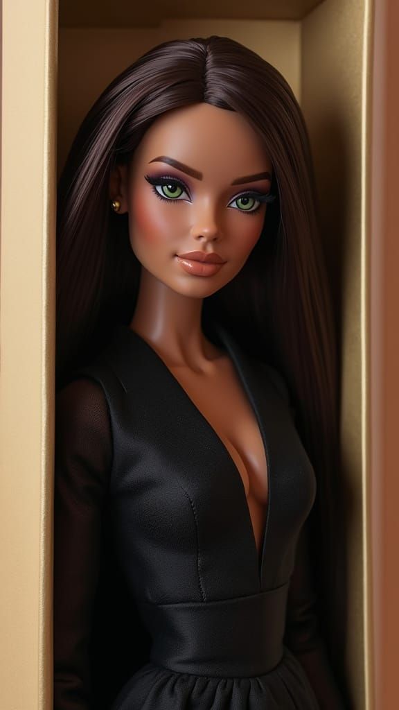 Hyper-Realistic Doll Box in Modern Barbie Style
