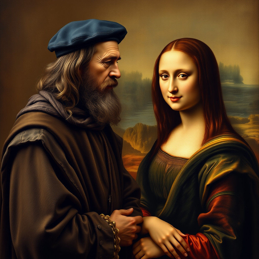 Leonardo da Vinci and Mona Lisa Portrait