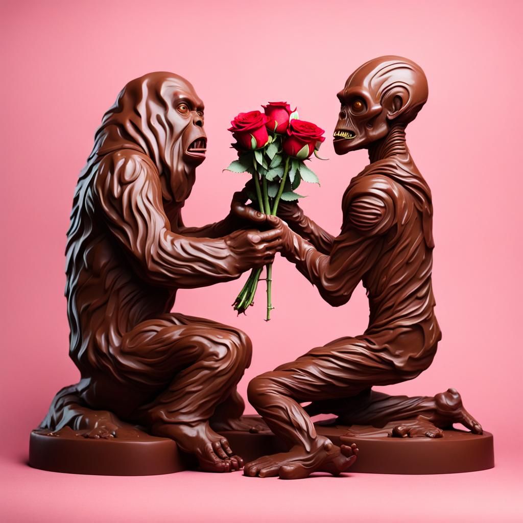 Chocolate Sasquatch's Sweet Gift to Alien