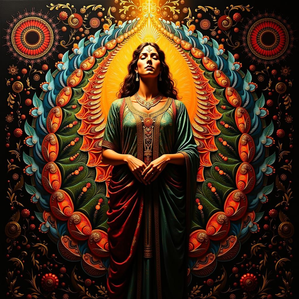 Masterpiece Painting of Truth and Beauty in Vibrant Style