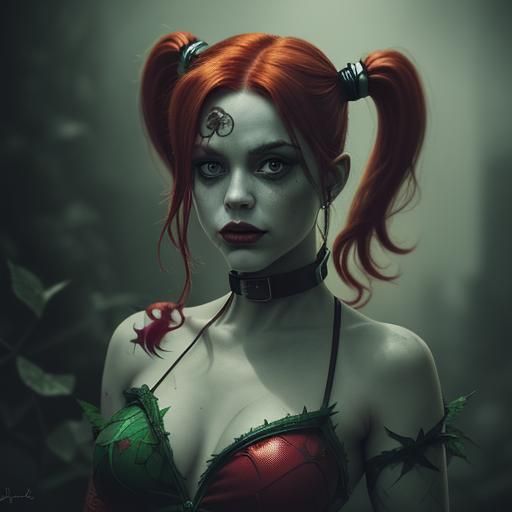 Harley Quinn as Poison Ivy: Hyperrealistic Rendering