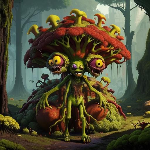 Zombie Broccoli Horde in Claymation Style