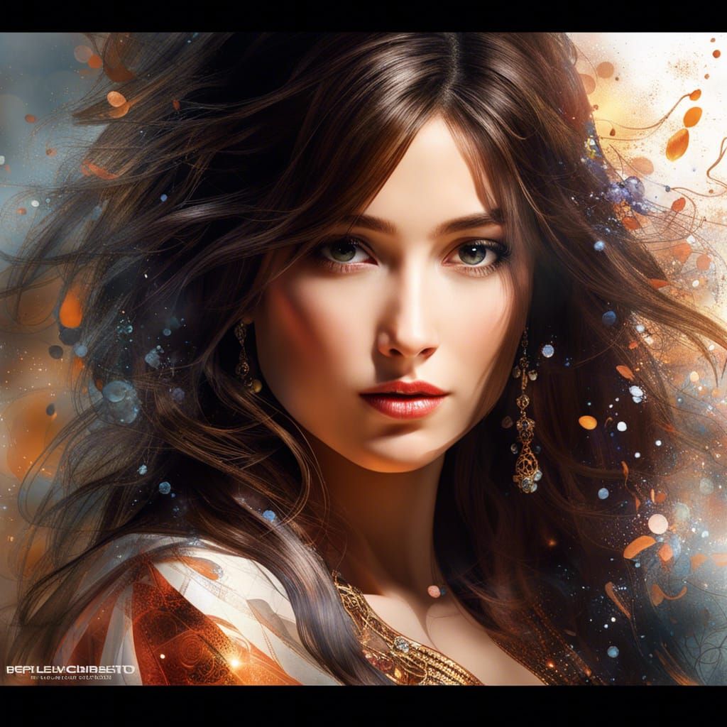 Spacecore Manga Portrait in Pointillist Comicbook Art