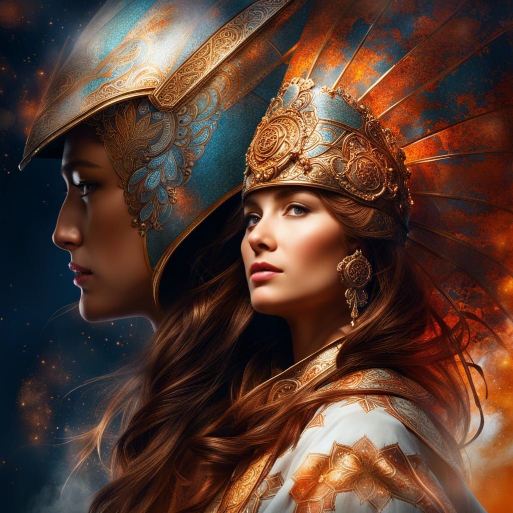 Manga Portrait with Fibonacci and Pointillism Elements