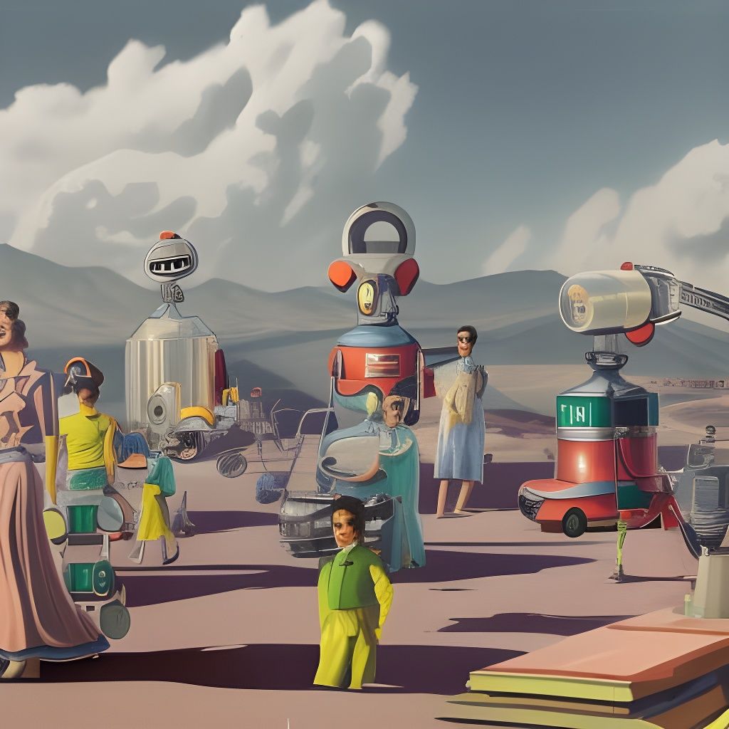 1950s Jell-O Robots in Matte Painting Style