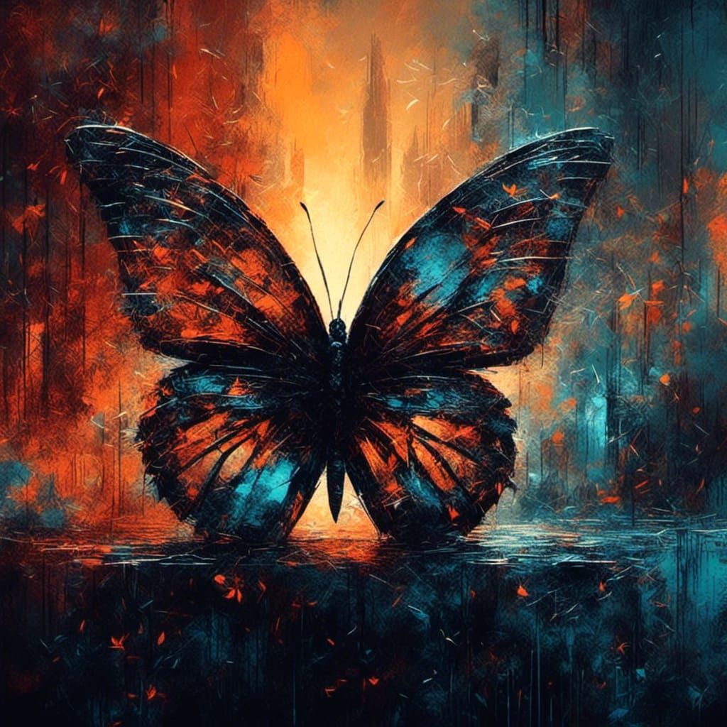 Cyberpunk Butterfly in Night City