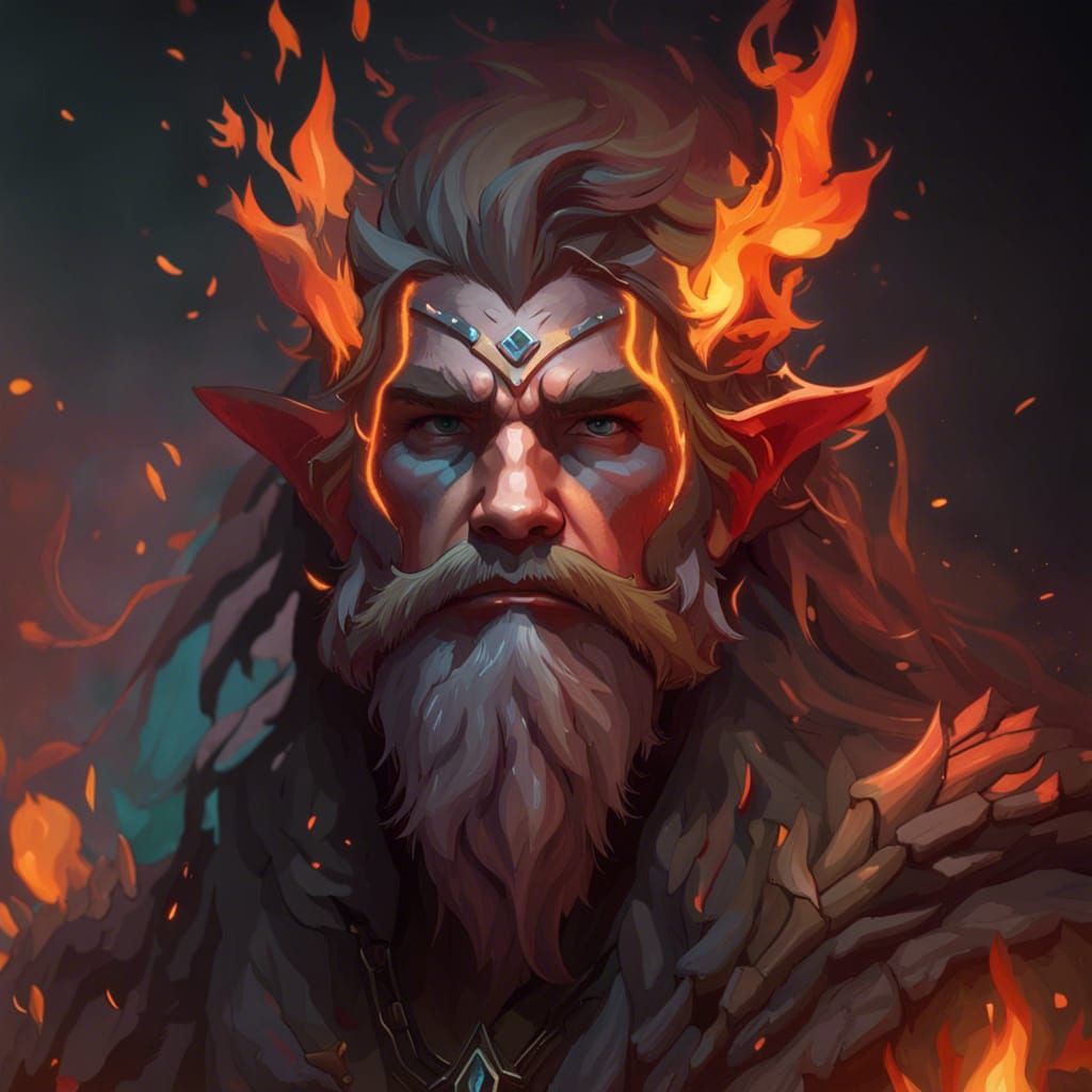 Fiery Firbolg Druid Portrait in Unreal Engine 5