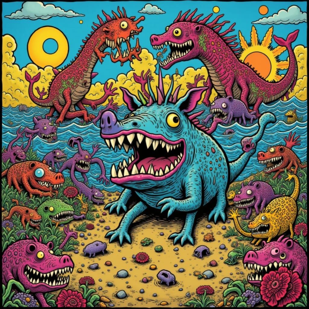 Unique AI Art Styles: Squiggle Sea & Mucksnuffler