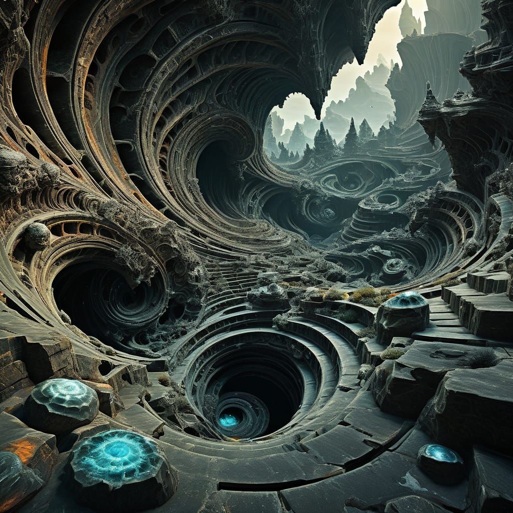 Unsettling Non-Euclidean Alien Landscape