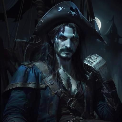 Captain Hook in Dark Fantasy Style