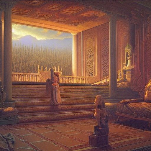 Dream of the Endless in Royal Palace, Oil Painting