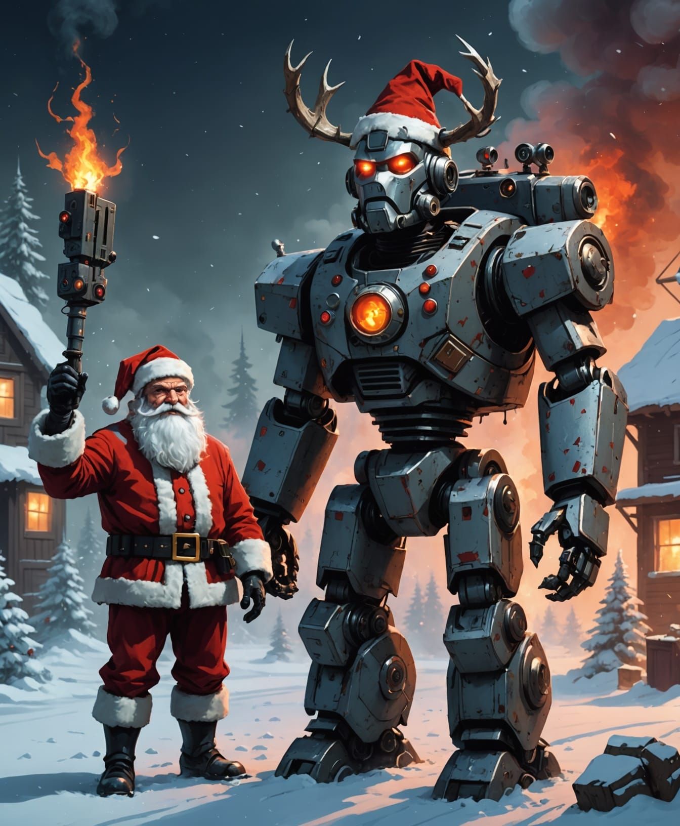 Evil Robot Santa Nukes the World, 4K