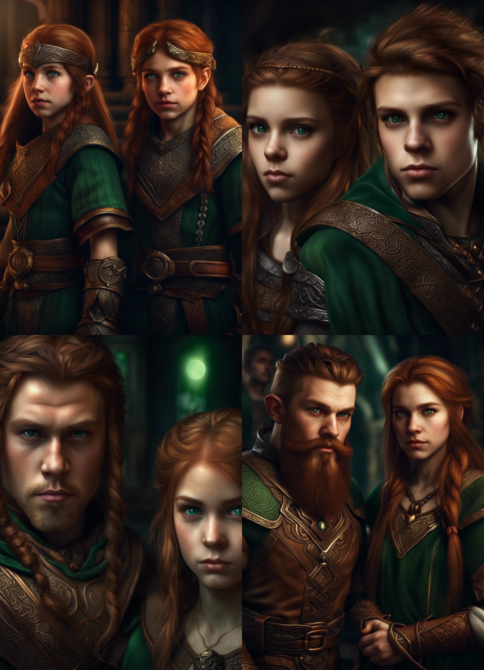 Hyperrealistic Dwarven Twins in High School