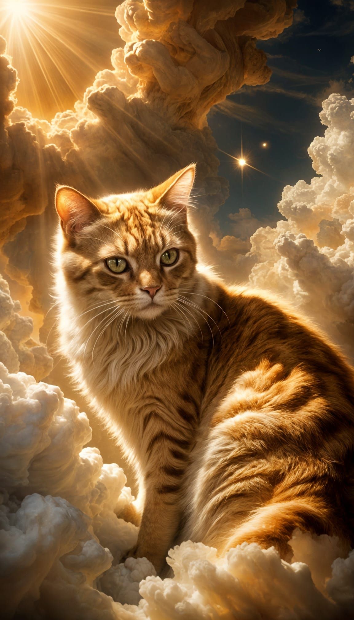 Divine Cats Ascend in Grand Renaissance Fresco