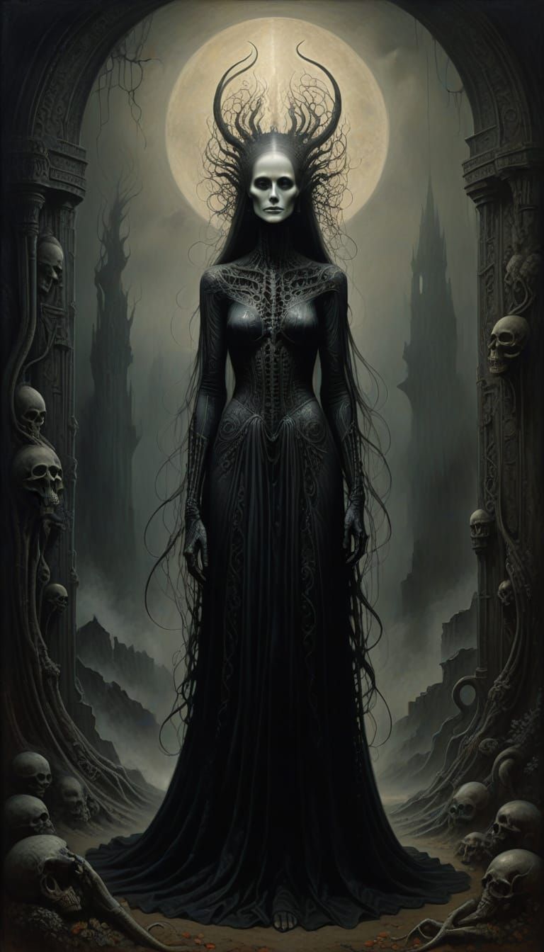 Mystical Goddess of Life and Death with Dual Faces