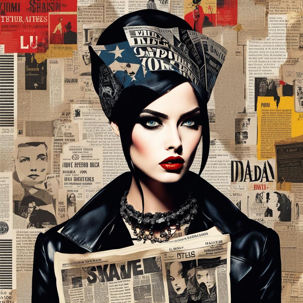 Dadaist Fashion Illustration with Punk and Comic Elements