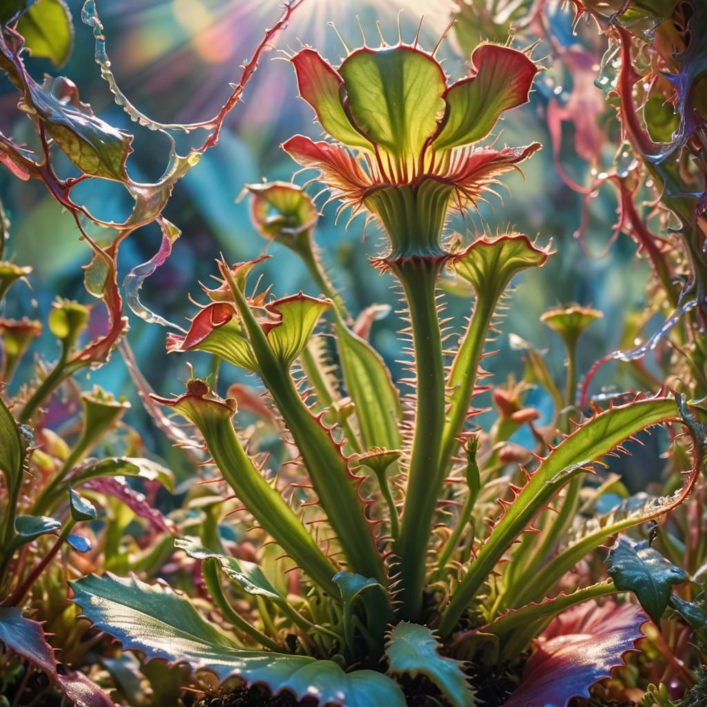 Surreal Venus Flytrap Captures Fly in Macro Shot