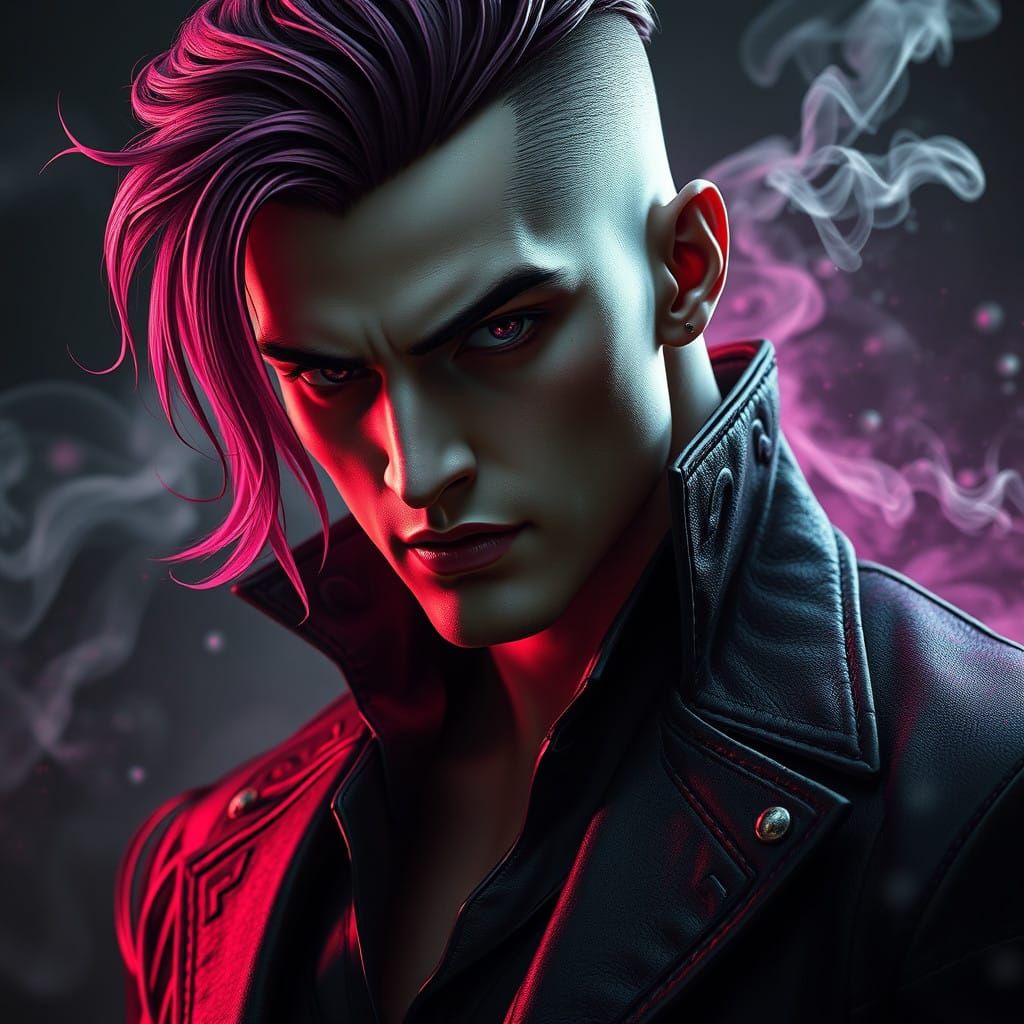 Ethereal Vampire Prince in Ombre Leather