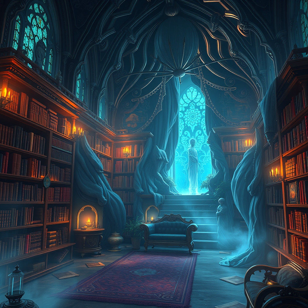 Dreamy Library Concept Art in 8k Resolution
