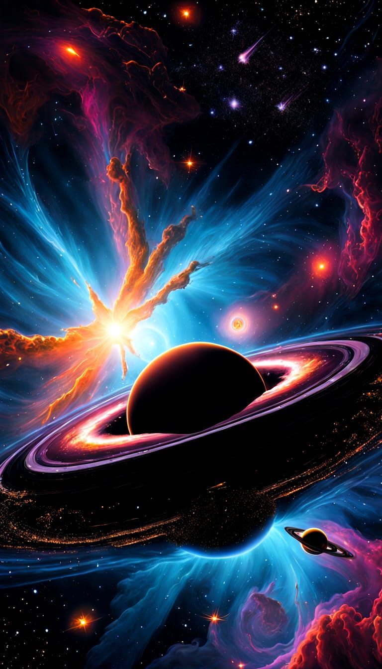 Nebula Starship Journey: Aerograph Space Art