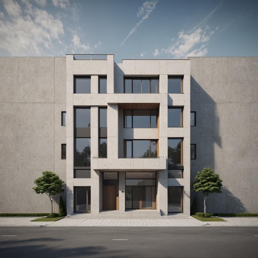Symmetrical House Elevation: Architectural Visualization