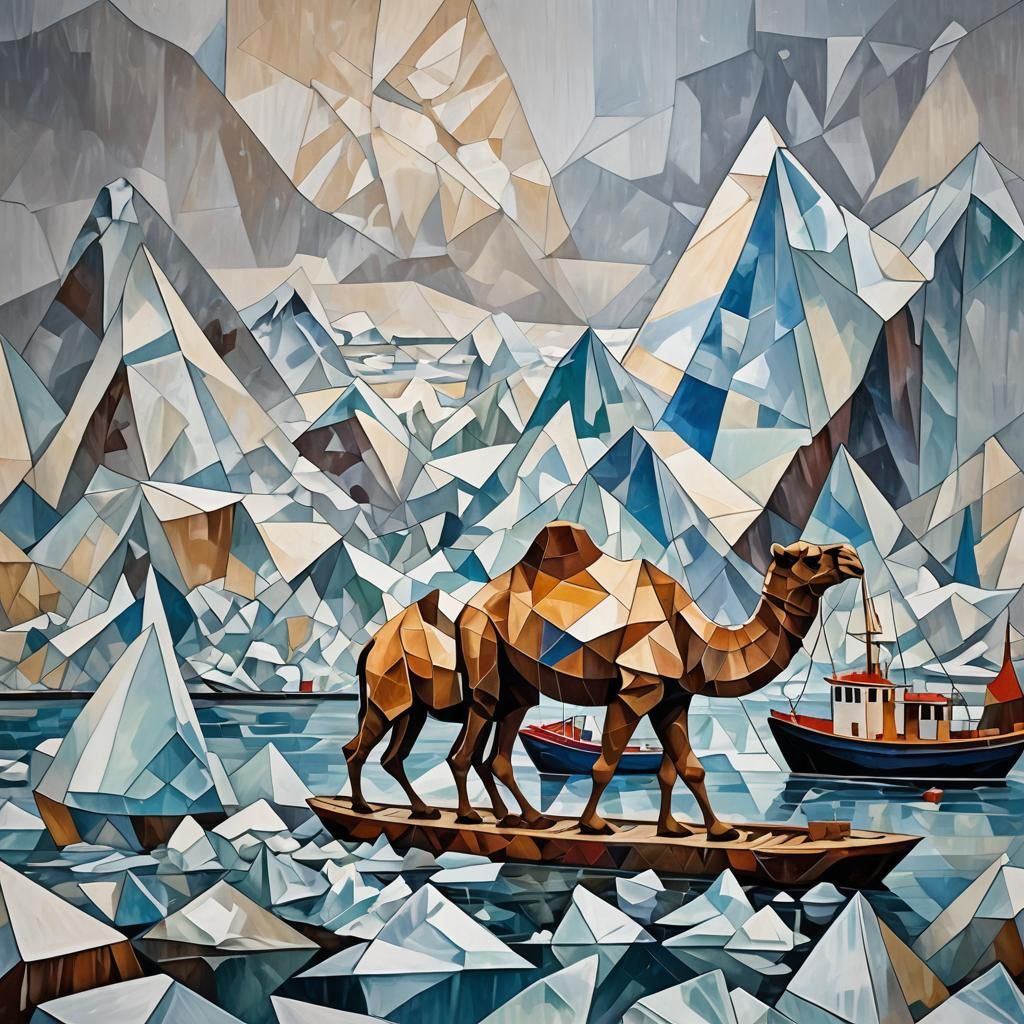 Camel's Bering Strait Crossing: A Cubist Dream