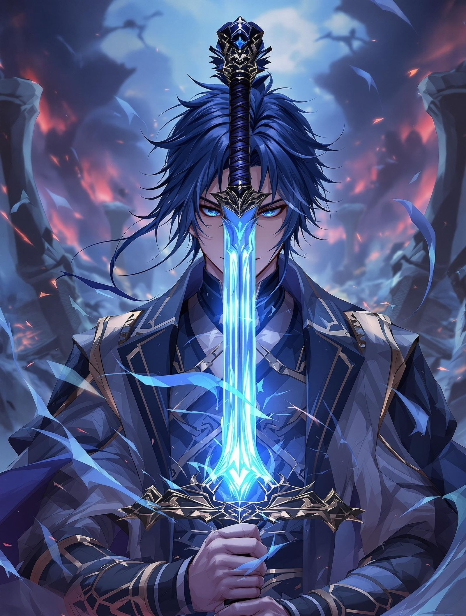 Regal Anime Protagonist Unleashes Sword in Epic Cel-Shaded S...