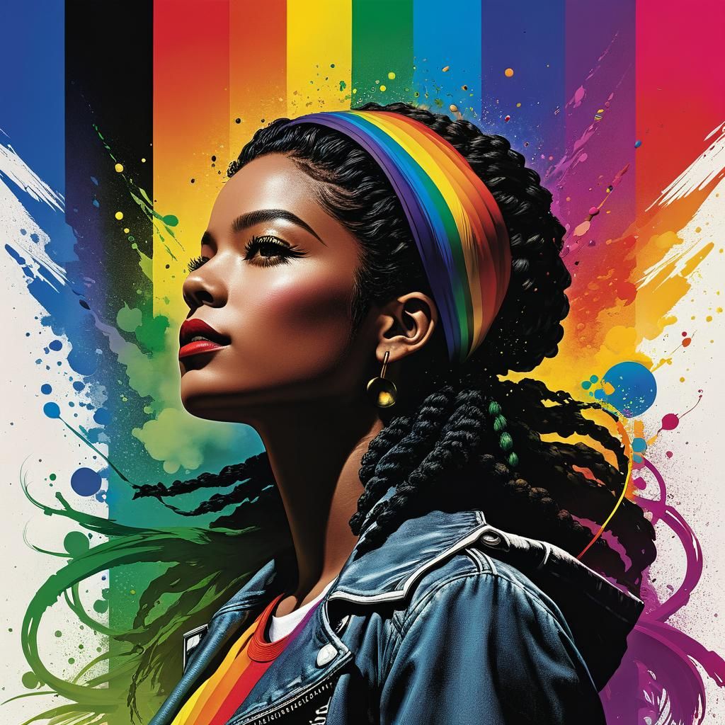 LGBTQ+ Pride Art in Halftone Style