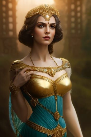 Goddess Athene Portrait in Hyper-Detailed Digital Art