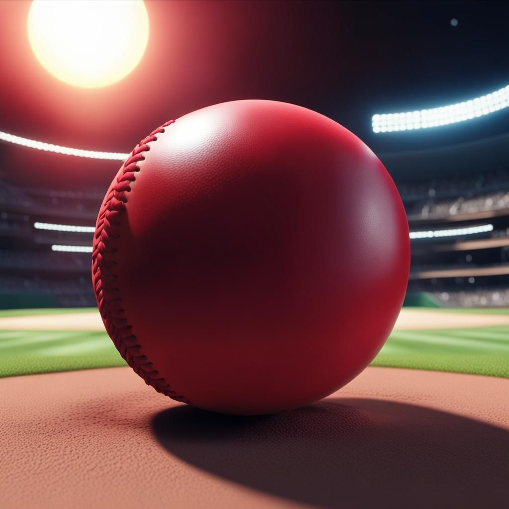 Baseball Game with Crimson Sun: Intergalactic HD Render