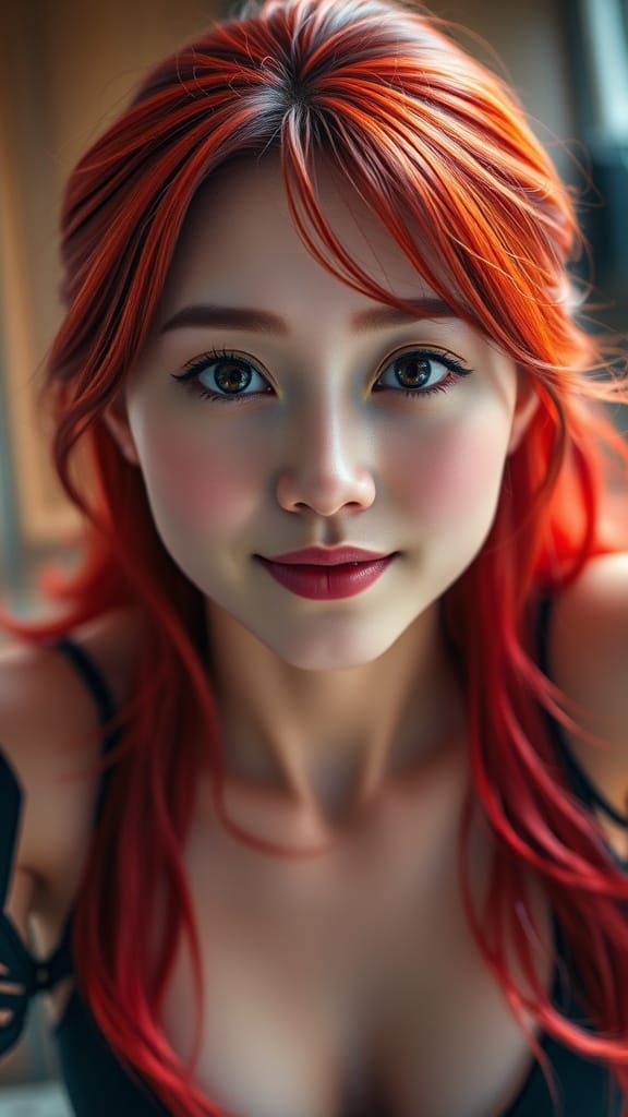 Photorealistic Portrait of Yae Miko in Vibrant Colors