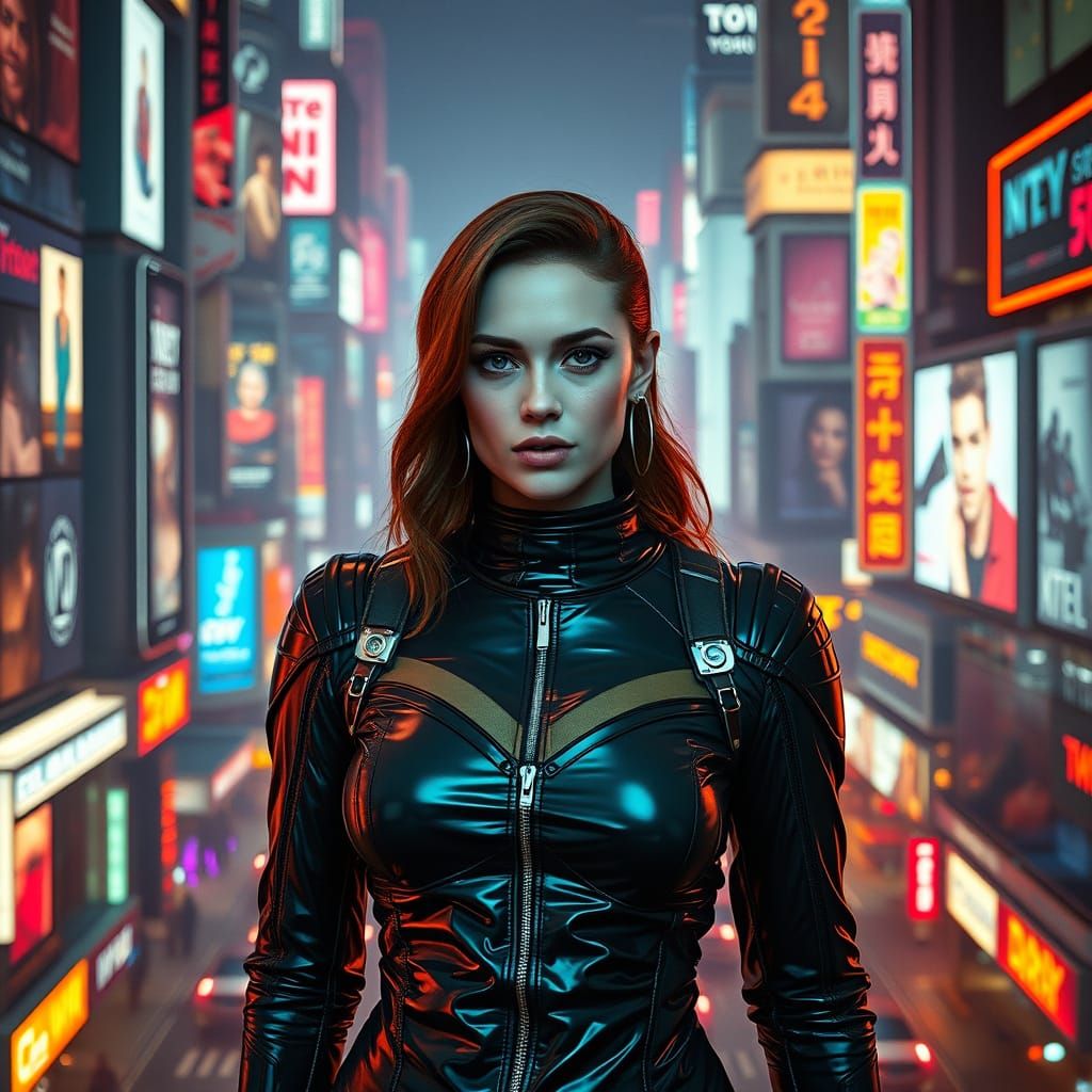 Space Traveler in Neon City Film Still