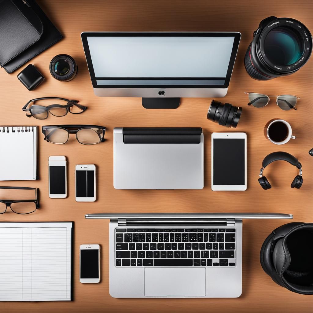 Overhead Flat Lay of an Empty Desk