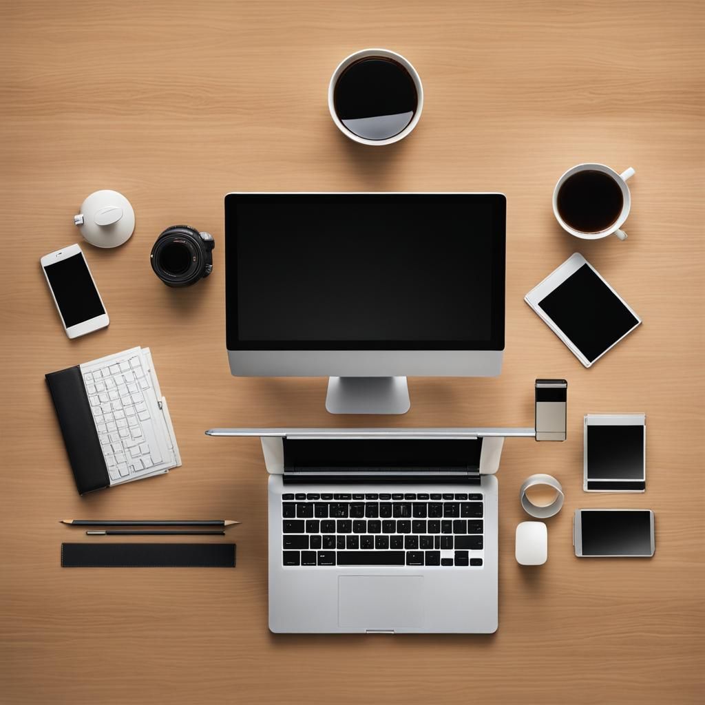Overhead Flat Lay Desk in Natural Light