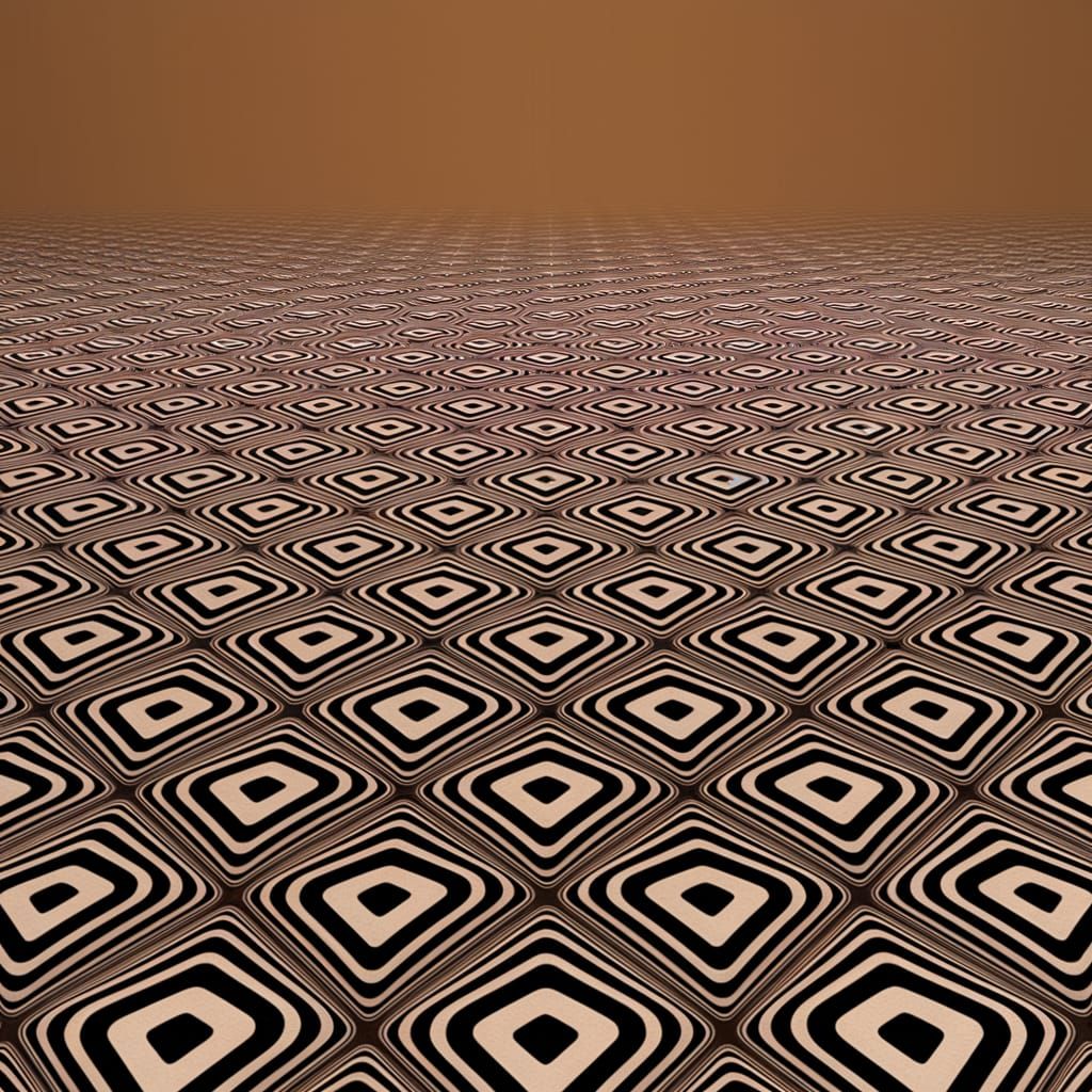 Hypnotic Black and White Optical Illusion in Cyberpunk Style