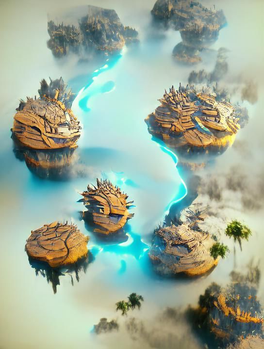 Enchanting Floating Islands in the Sky