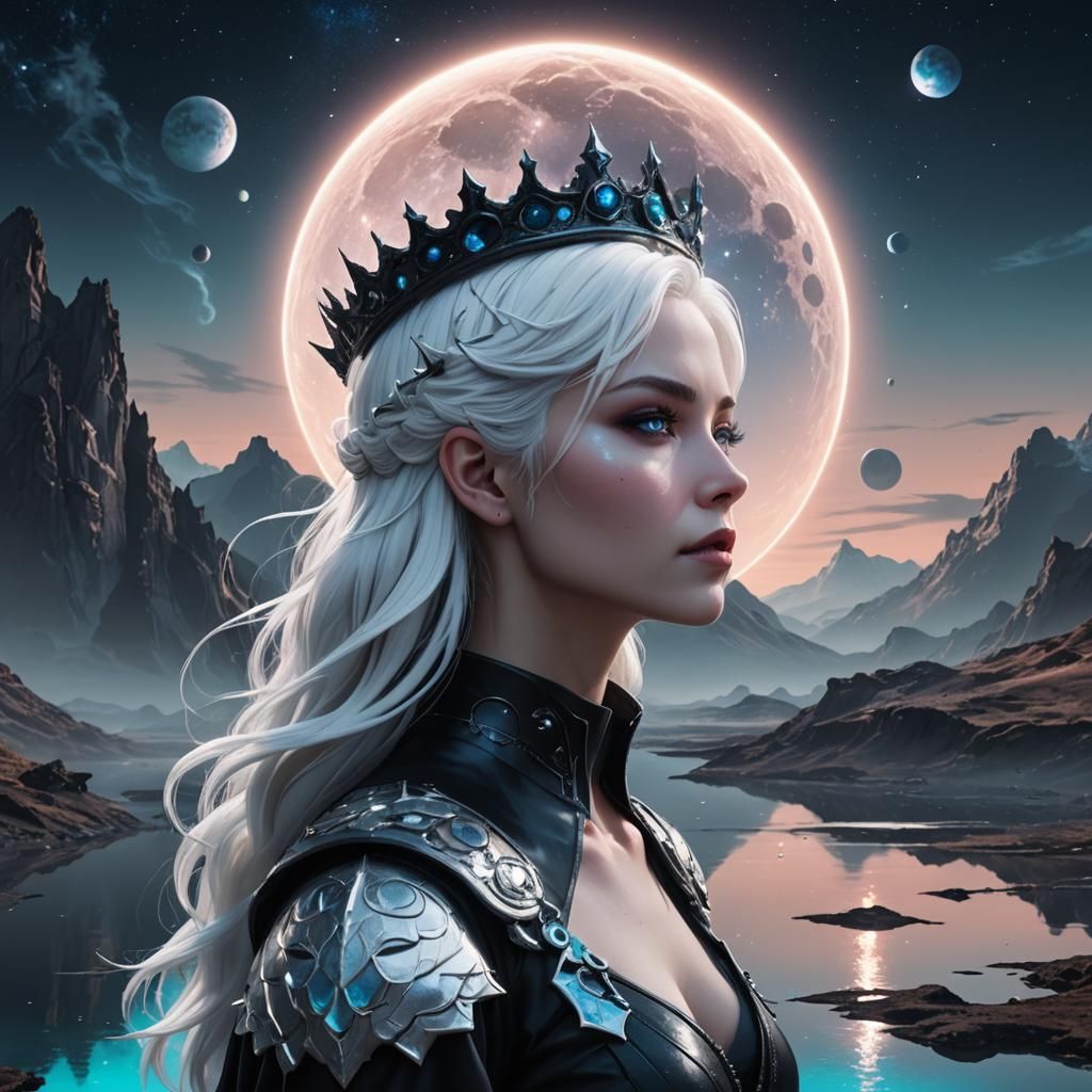 Ethereal Anime Woman on Alien Planet in 3D