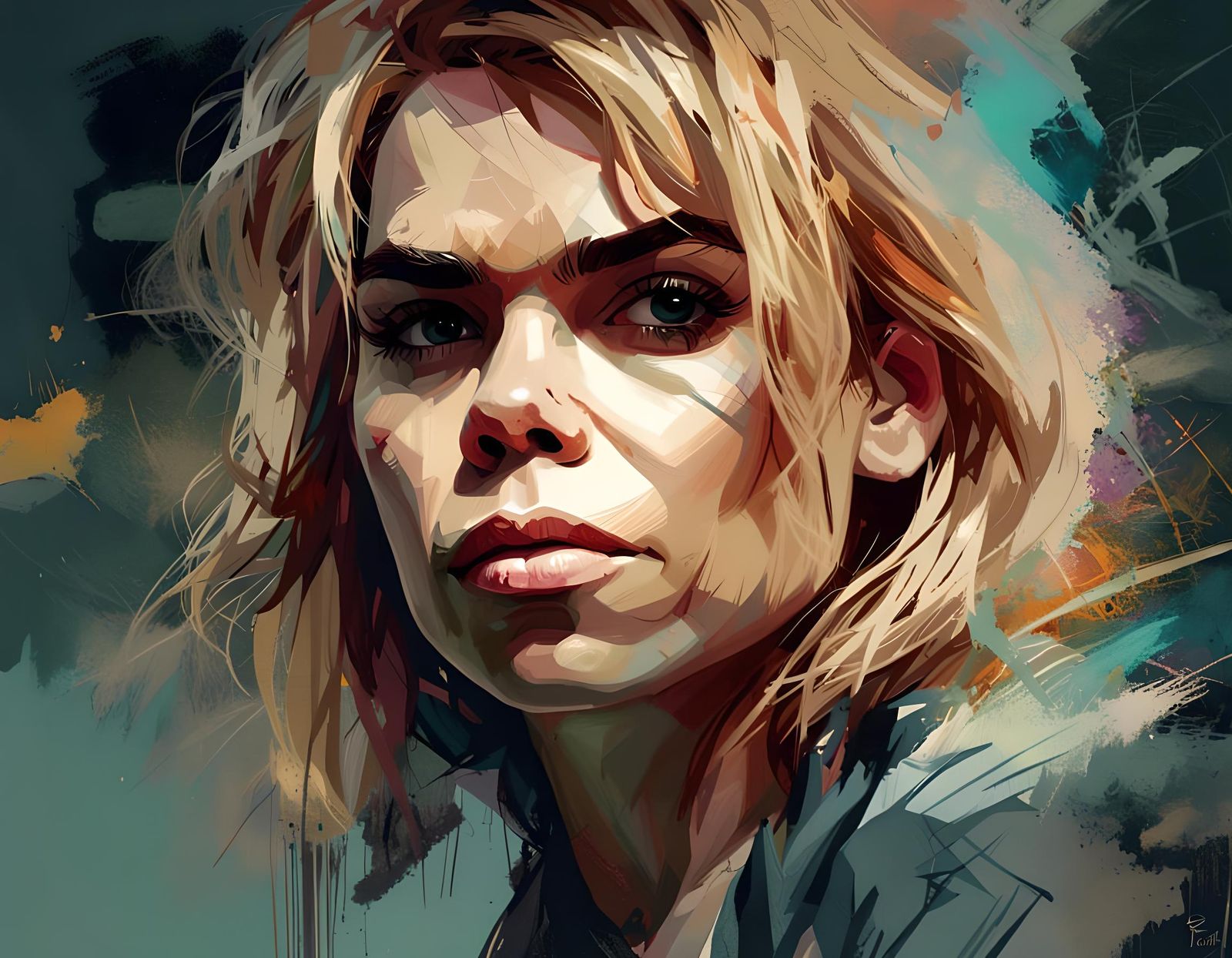 Billie Piper Portrait in Art Nouveau Style