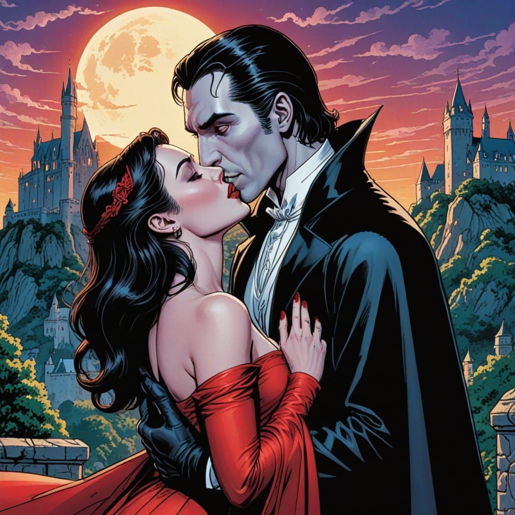 Passionate Kiss: Dracula in Comic Book Style