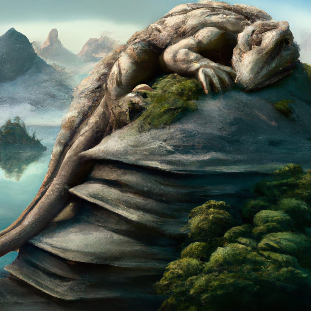 Mountain Lizard: Hyperdetailed Fantasy Concept Art