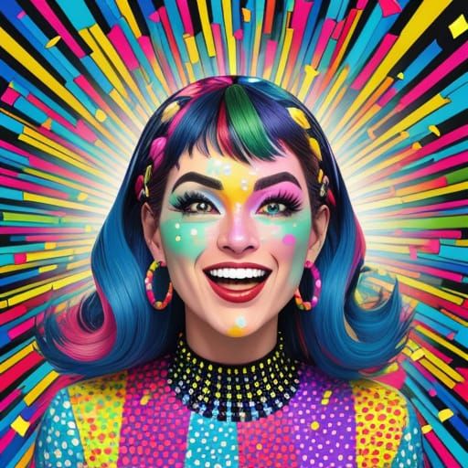 People Laughing in Colorful Pop Art Style