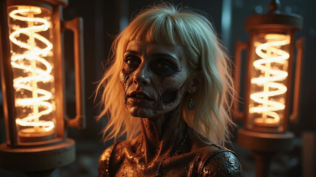 Gothic Zombie Lady Gaga in Dark Fantasy Style