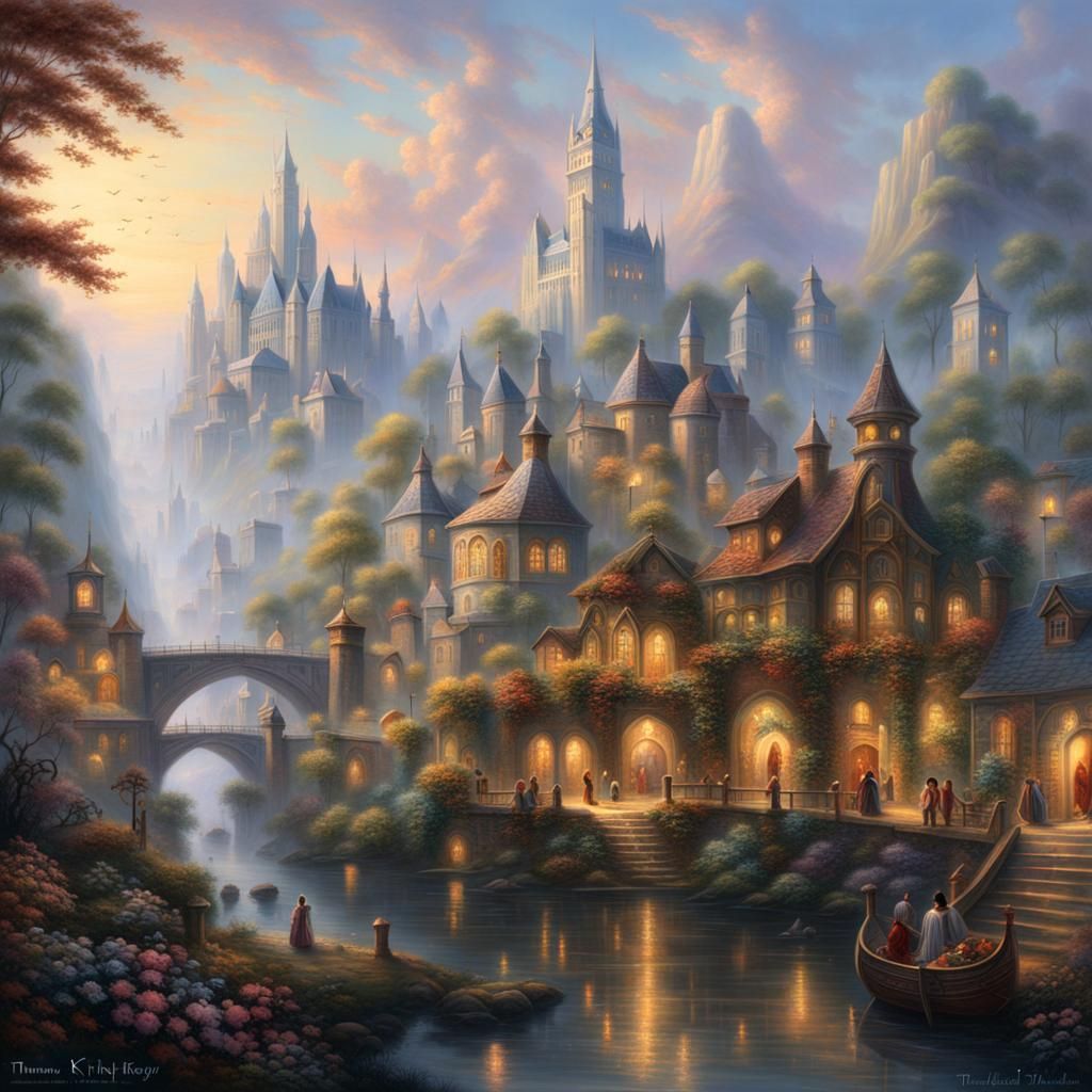 Ancient Hybrid City in Ethereal Fantasy Style