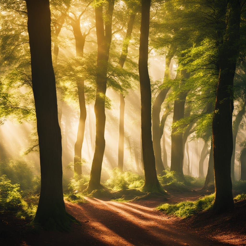Lush Forest Landscape in National Geographic Style