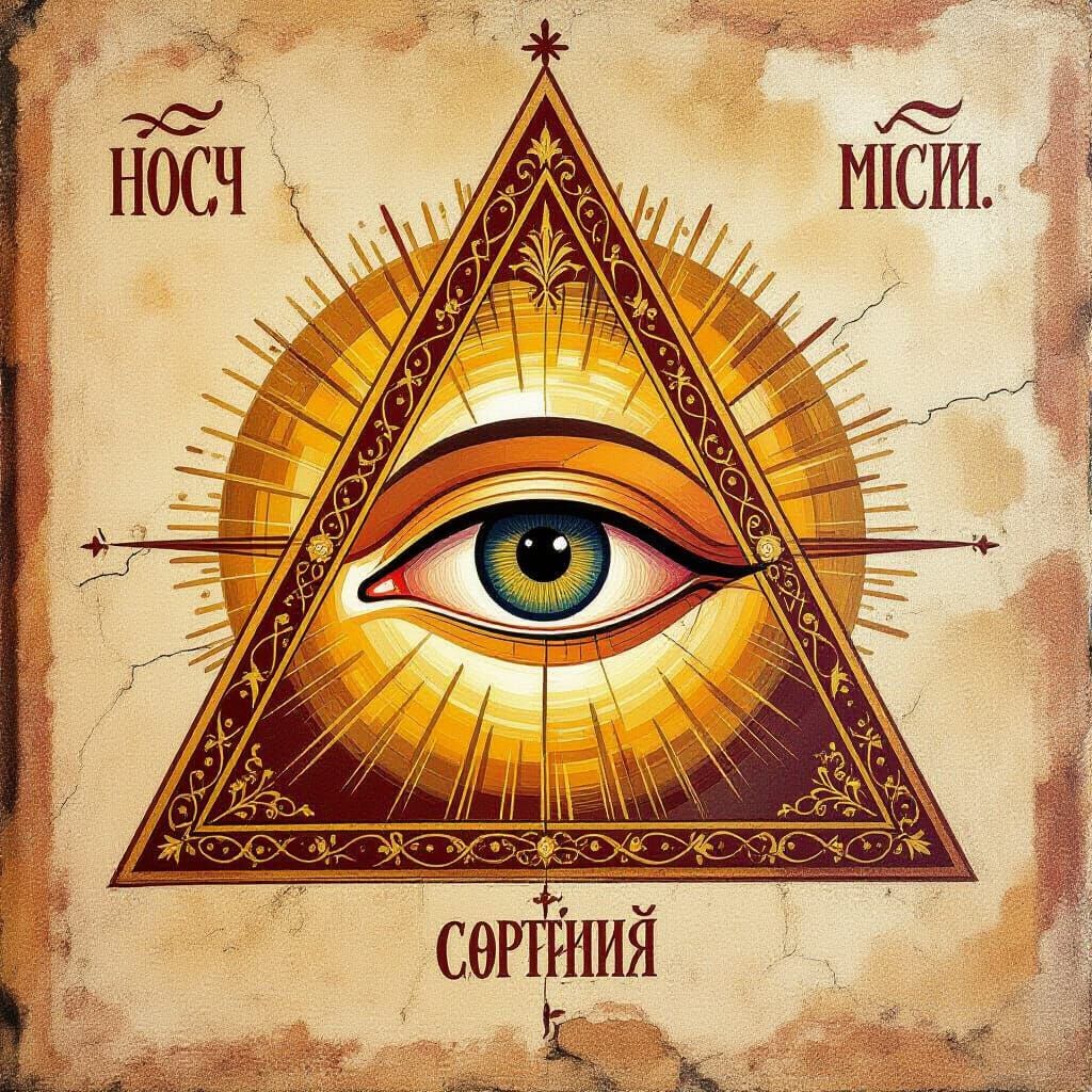 All-Seeing Eye of Providence in Orthodox Icon Style