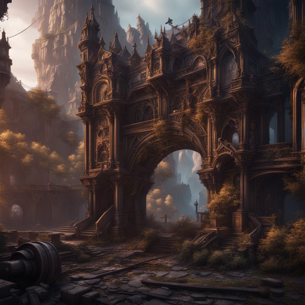 Fantastical Matte Painting in Deep Color, 8K