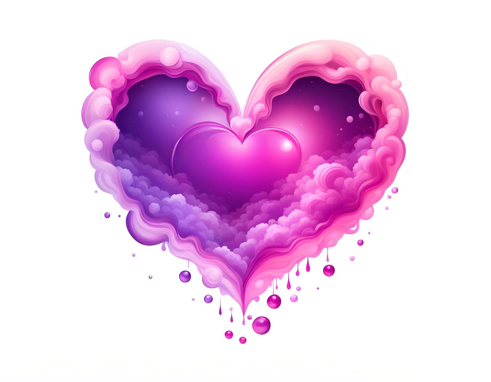 Artistically Designed Heart in Airbrush Style
