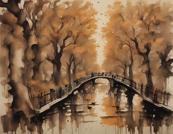 Whimsical Autumn Couple in Impressionist Oil Painting